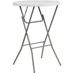  Kathryn 2.63&#039; Round Folding Bar Height Table  Events , White