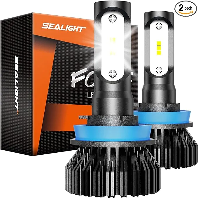 SEALIGHT H11/H16/H8 LED Fog Light Bulbs or DRLPlug-and-Pl<wbr/>ay6000 Lumens6000K W...