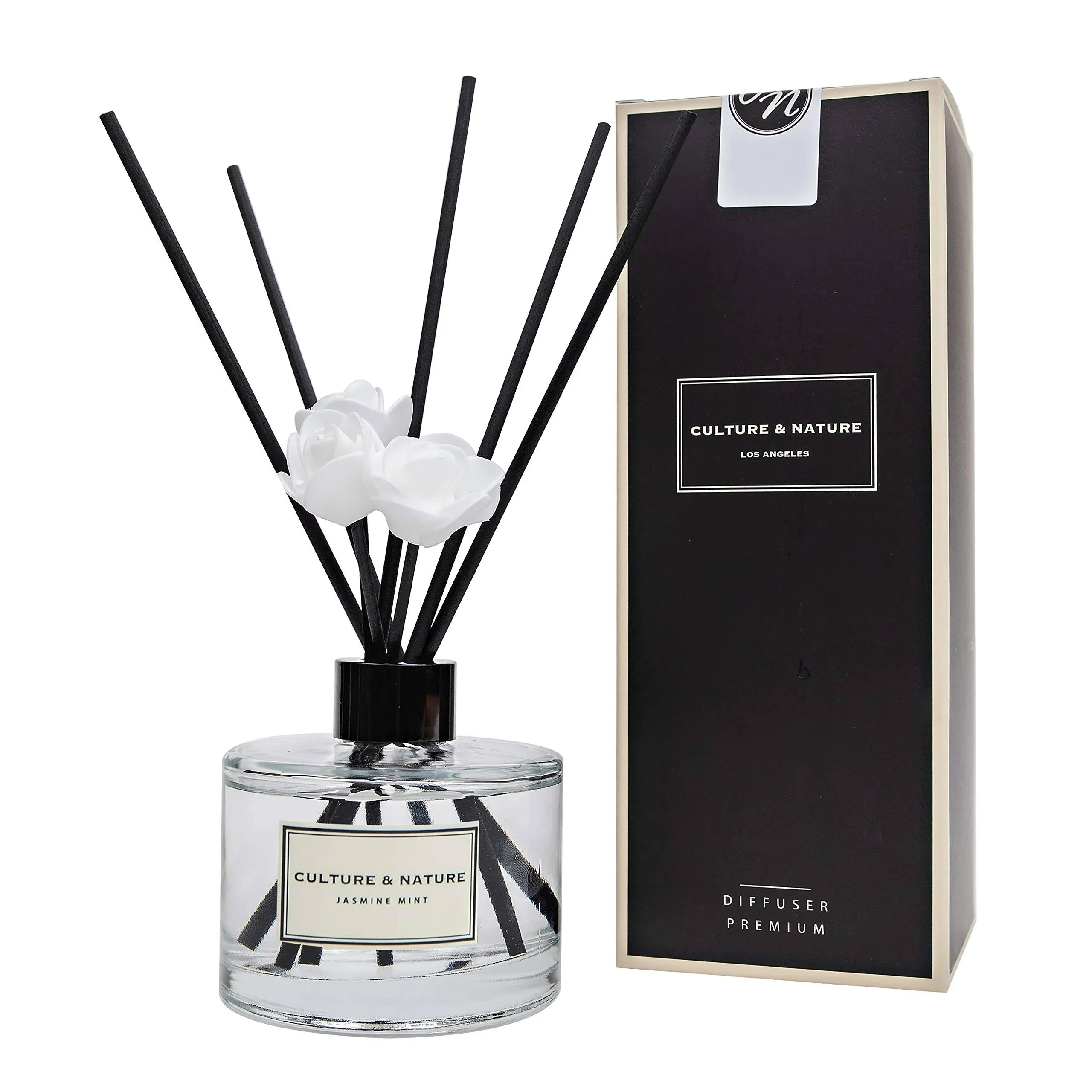 CULTURE &amp; NATURE Reed Diffuser 6.7 oz (200ml) Jasmine Mint Scented Reed Diffu...