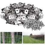 200 Pcs Fence Wire Clamps Agricultural Fencing Mounting Clips Stainless Steel Wi