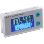 DROK Battery Meter, 48V Digital Battery Remaining Capacity Percentage Level Voltage Temperature Monitor Tester, 10-100V 12V 36V 24V 48Volt Electric Boat Battery Power Analyzer