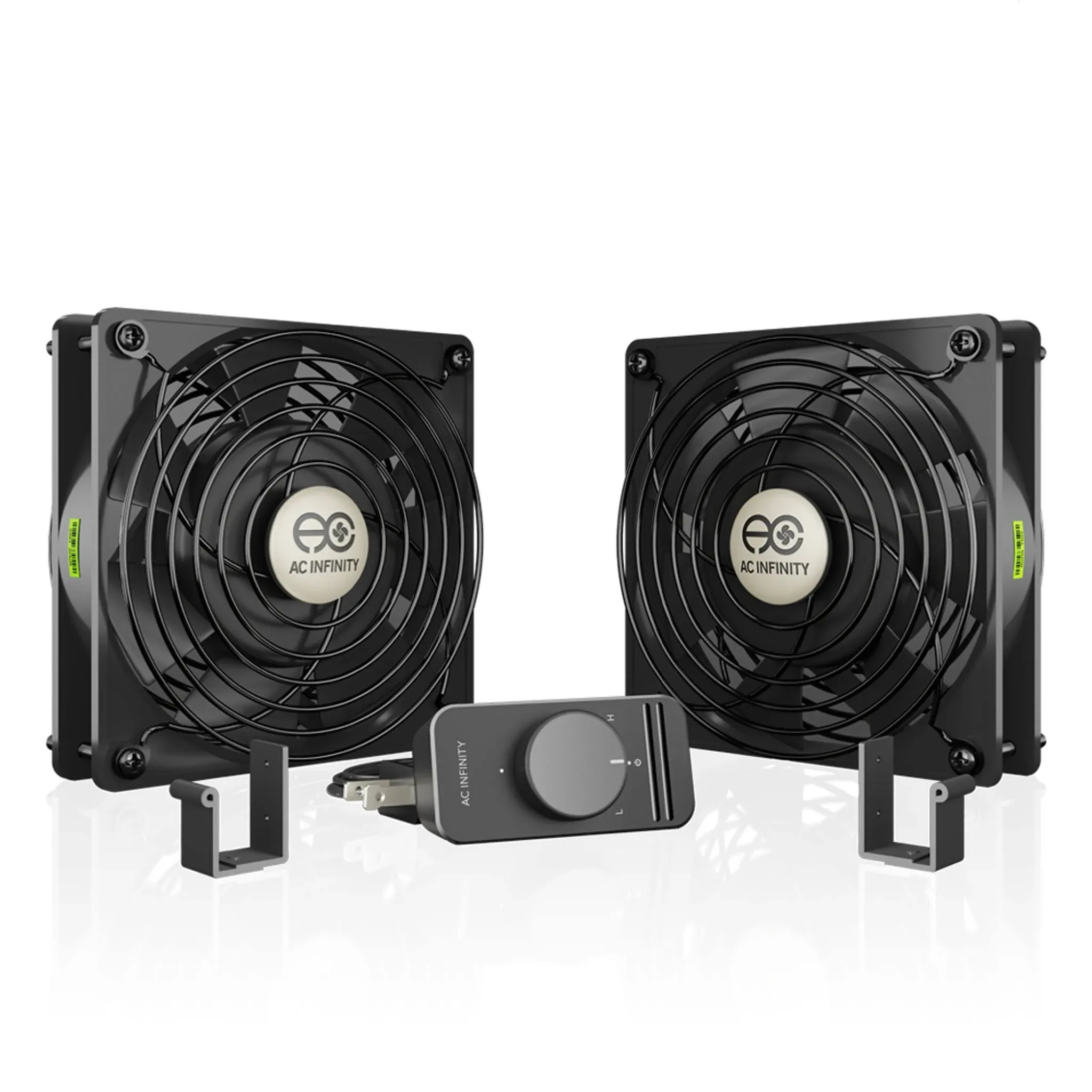 AC Infinity Axial S1225D, Dual 120mm Muffin Fan with Speed Controller, for Doorw