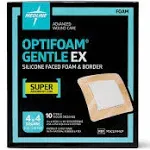 Medline Optifoam Gentle EX Bordered Foam Dressing 4&#034; x 4&#034;, Box of 10 - MSCEX44EP