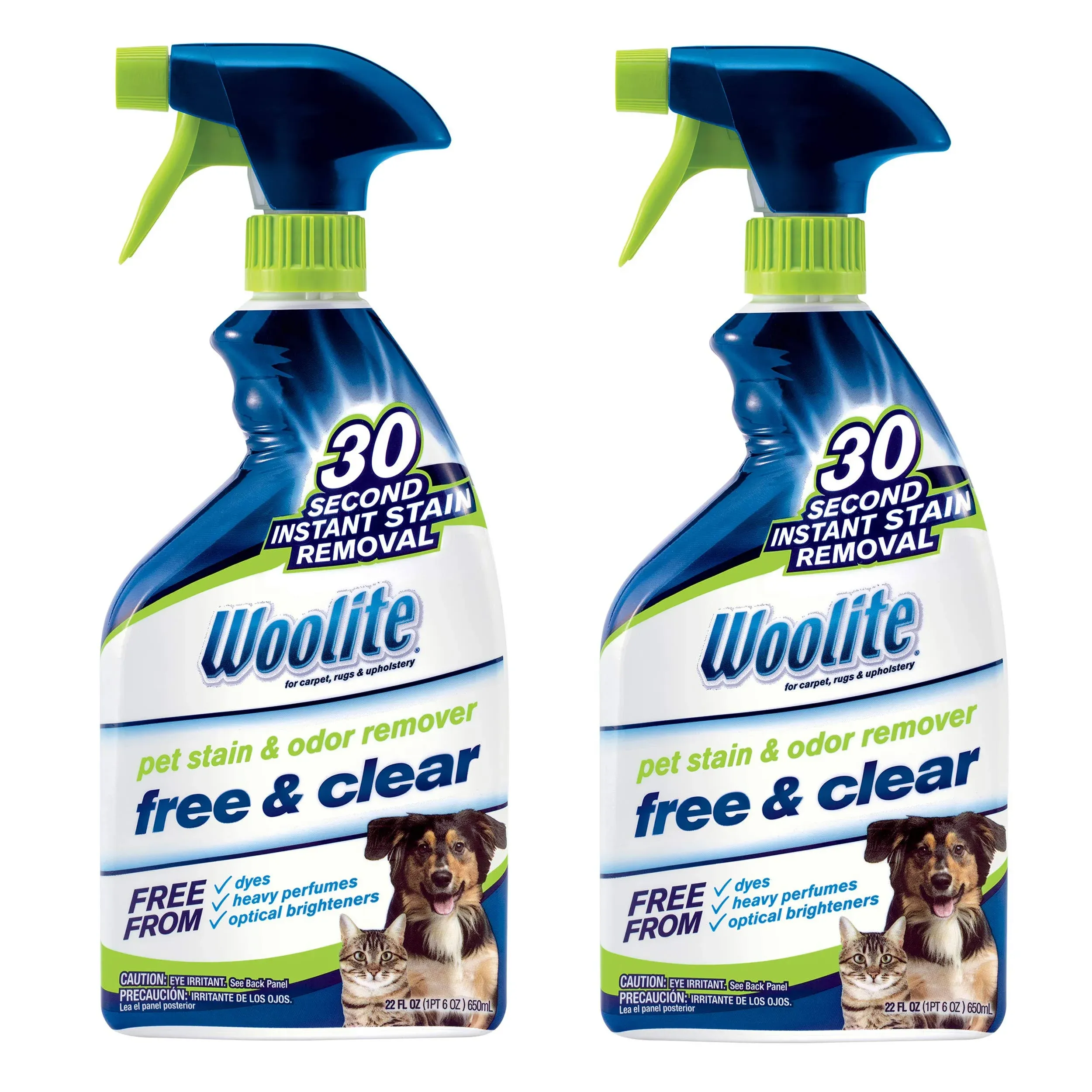 Woolite Free & Clear, Pet Stain & Odor Remover, 22oz Pack of 2, 2719