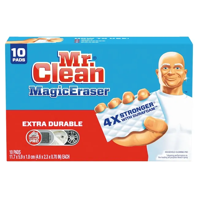 Mr. Clean Magic Eraser Extra Durable Multi-Purpose Foam Cleaning Pads with Durafoam, 10 Ct