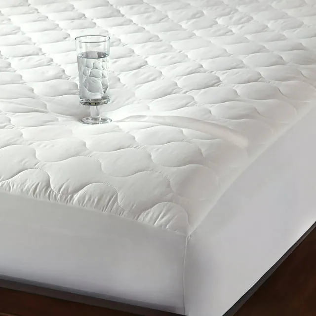 Newpoint Quiet Waterproof Cotton Mattress Pad, White, Full