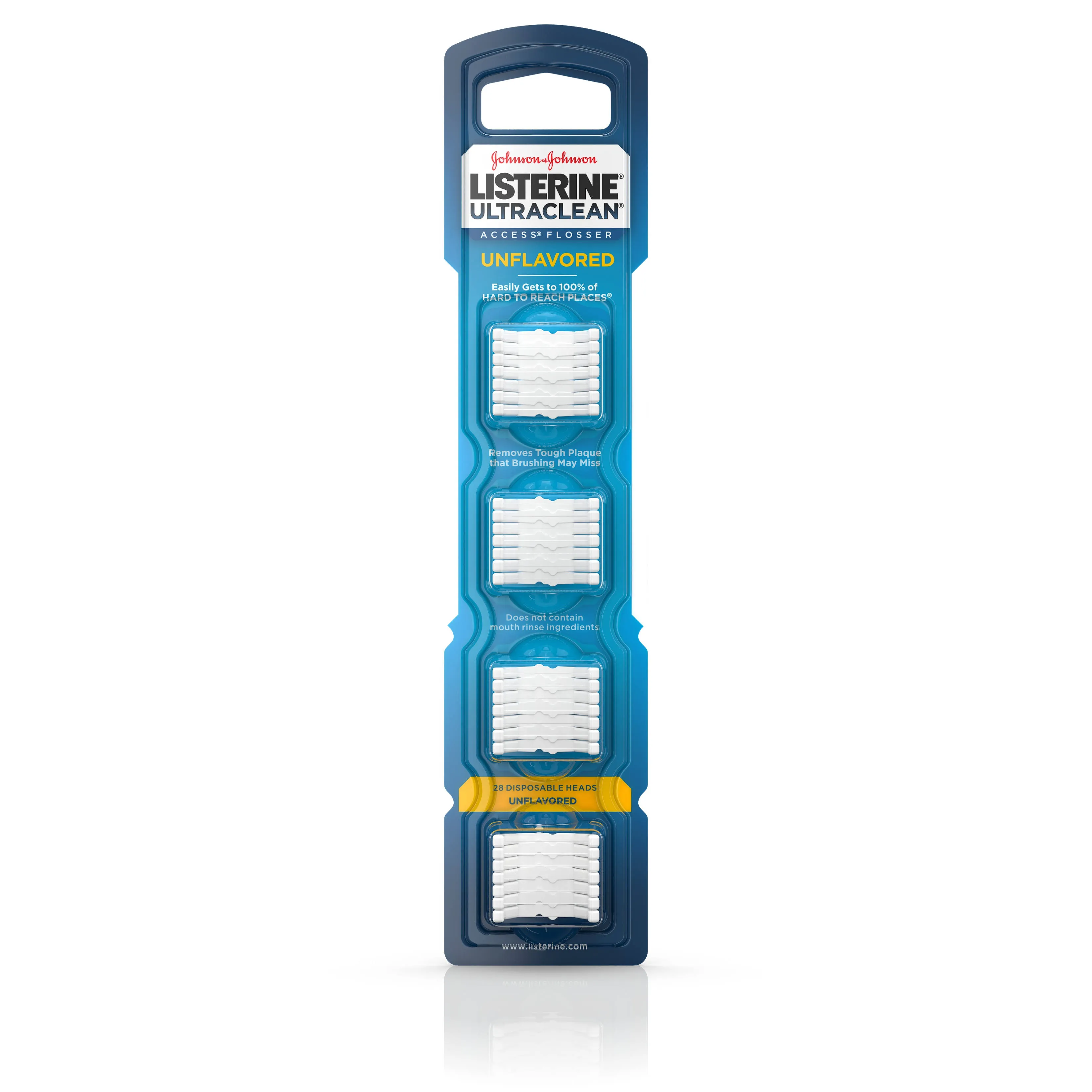 Listerine Ultraclean Access Flosser Refill Heads, Unflavored - 28 count