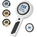 Magnifying Glass with 30 LED Lights, Handheld Magnifying Glass, Detachable Combi