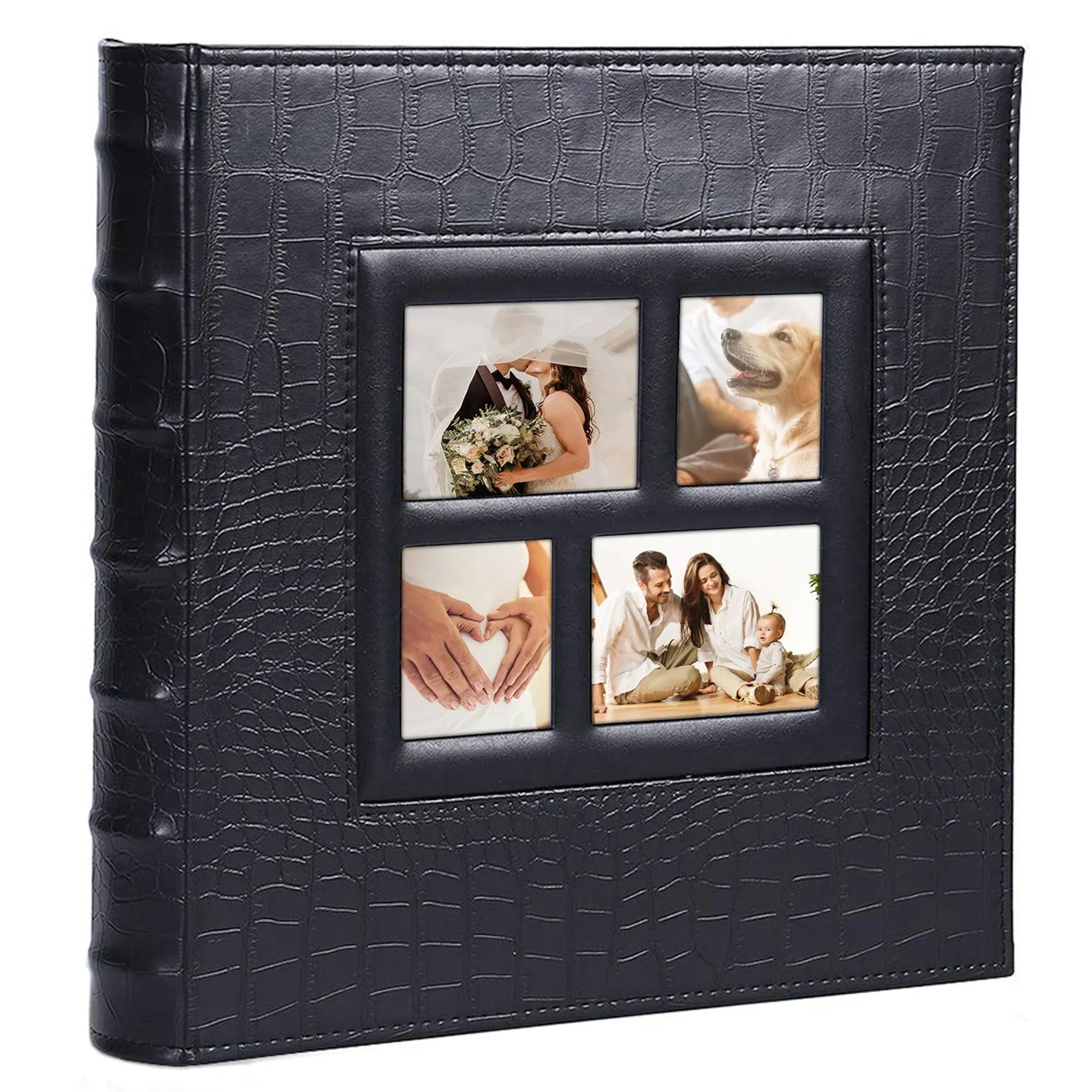 Vienrose Photo Album for 600 4x6 Photos, Black, Faux Leather Cover, Acid-Free, PVC-Free, 14 x 13 x 2 Inches