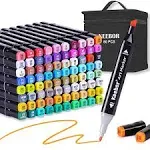 Keebor 80 Colors Dual Tip Art Markers Plus 1 1 Count (Pack of 81), Multicolor 