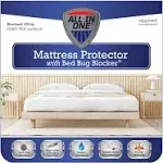 All-in-One Zippered Boxspring Protector with Bed Bug Blocker, Full, White