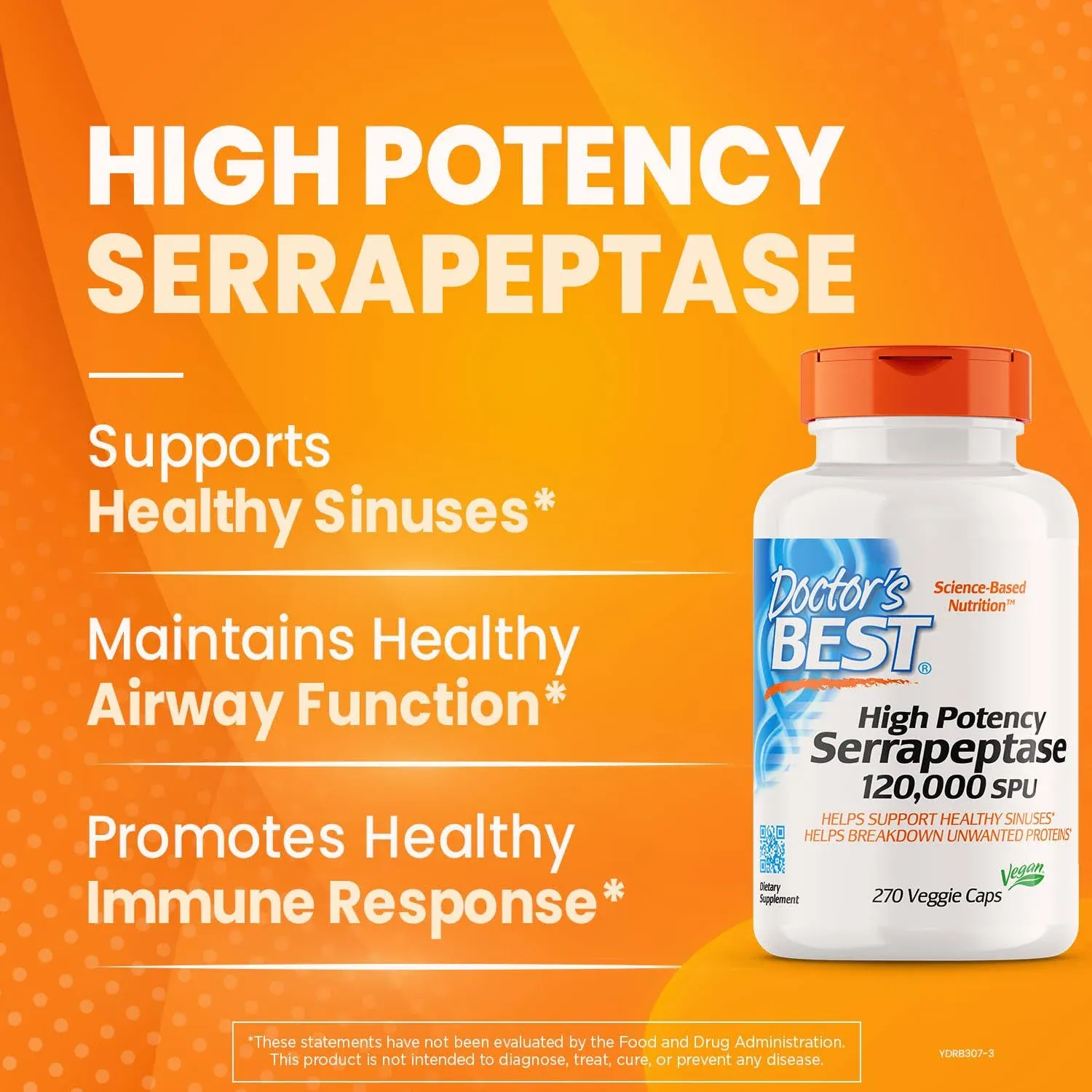 Doctor's Best High Potency Serrapeptase, Veggie Caps - 270 count