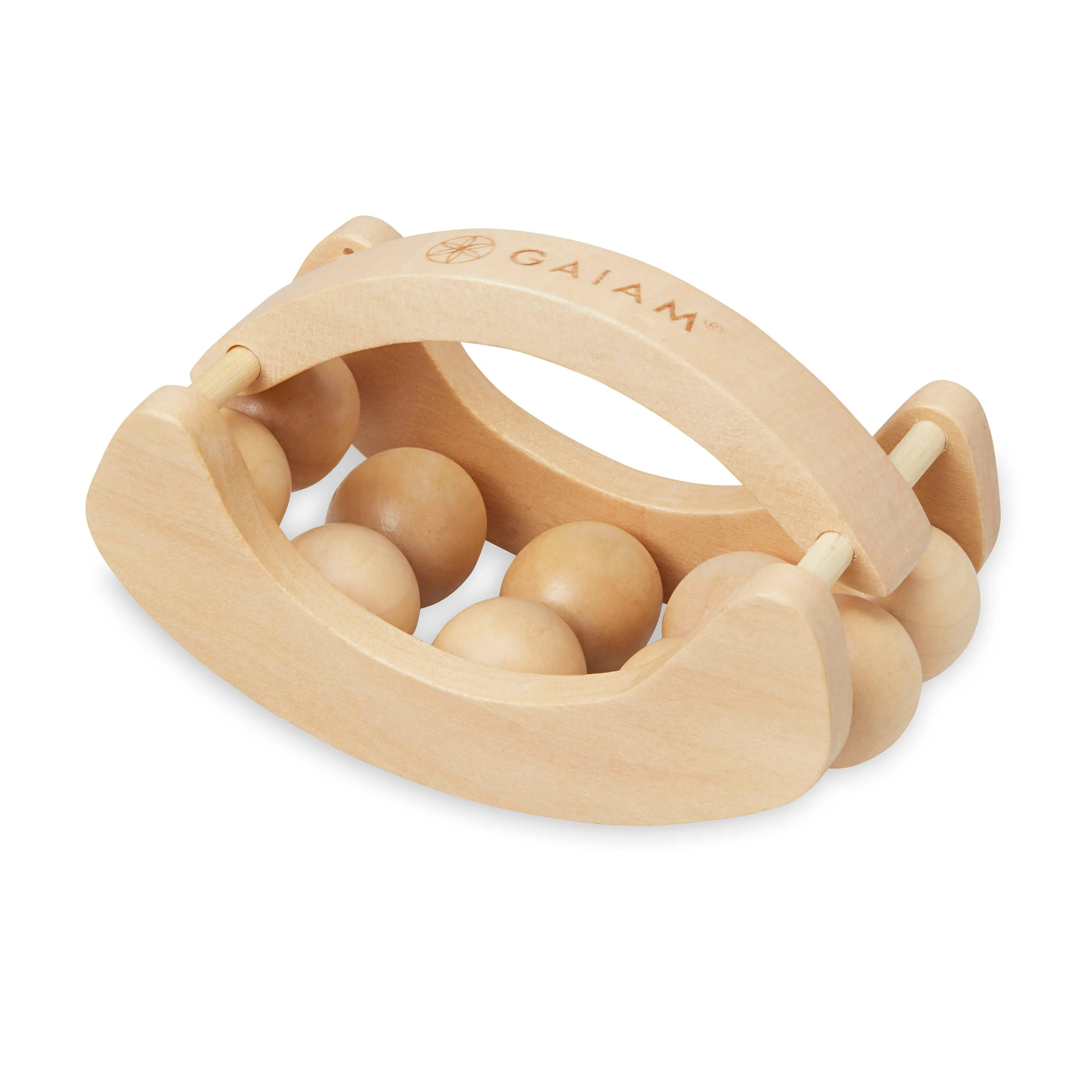 Gaiam Relax Massage Ball Roller - Handheld Wooden Total Body Massager for Back, Neck, Foot, Calf, Leg, Arm | Deep Tissue Massager Relief for Sore Muscles