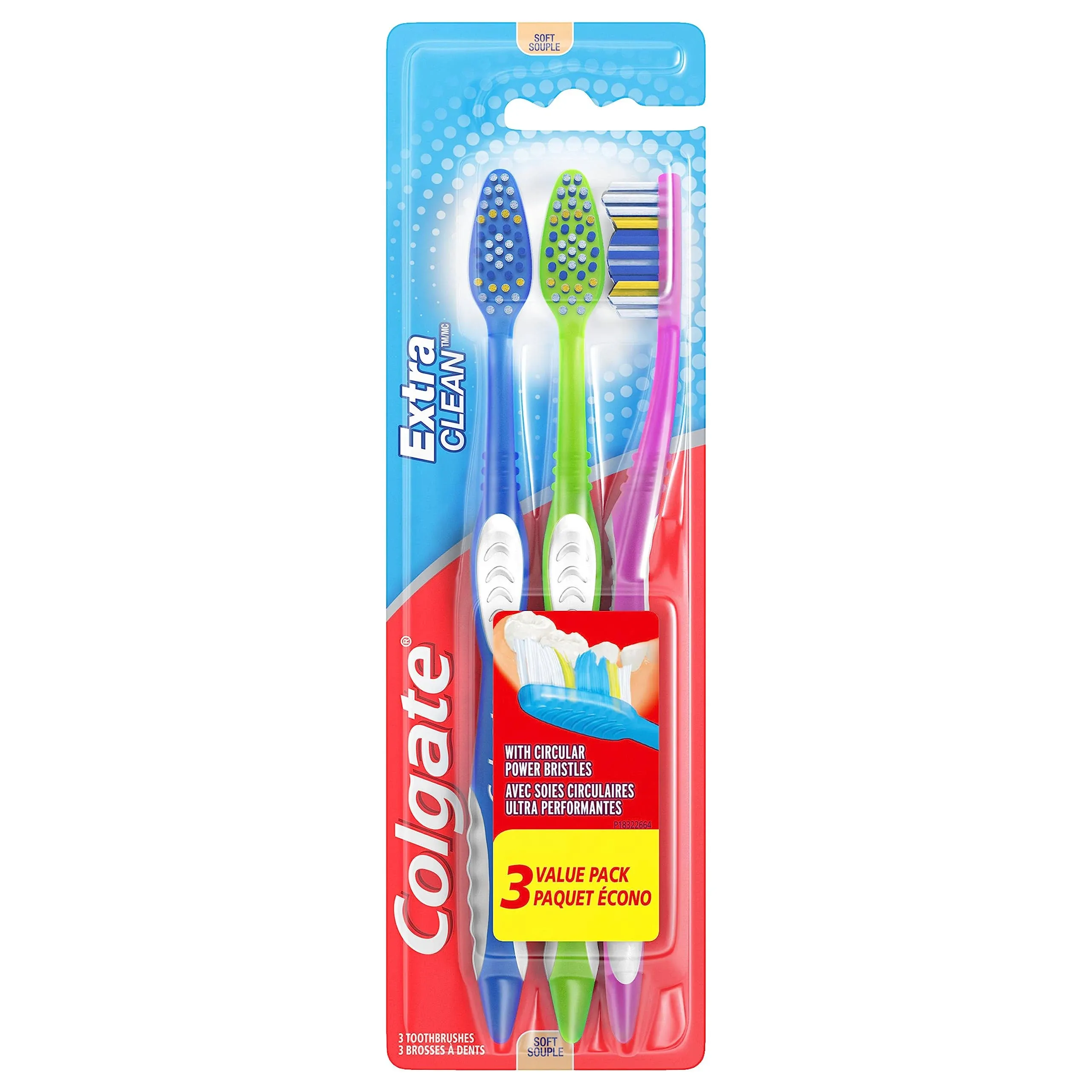 Colgate Extra Clean Toothbrush, Soft, Value Pack - 3 toothbrushes