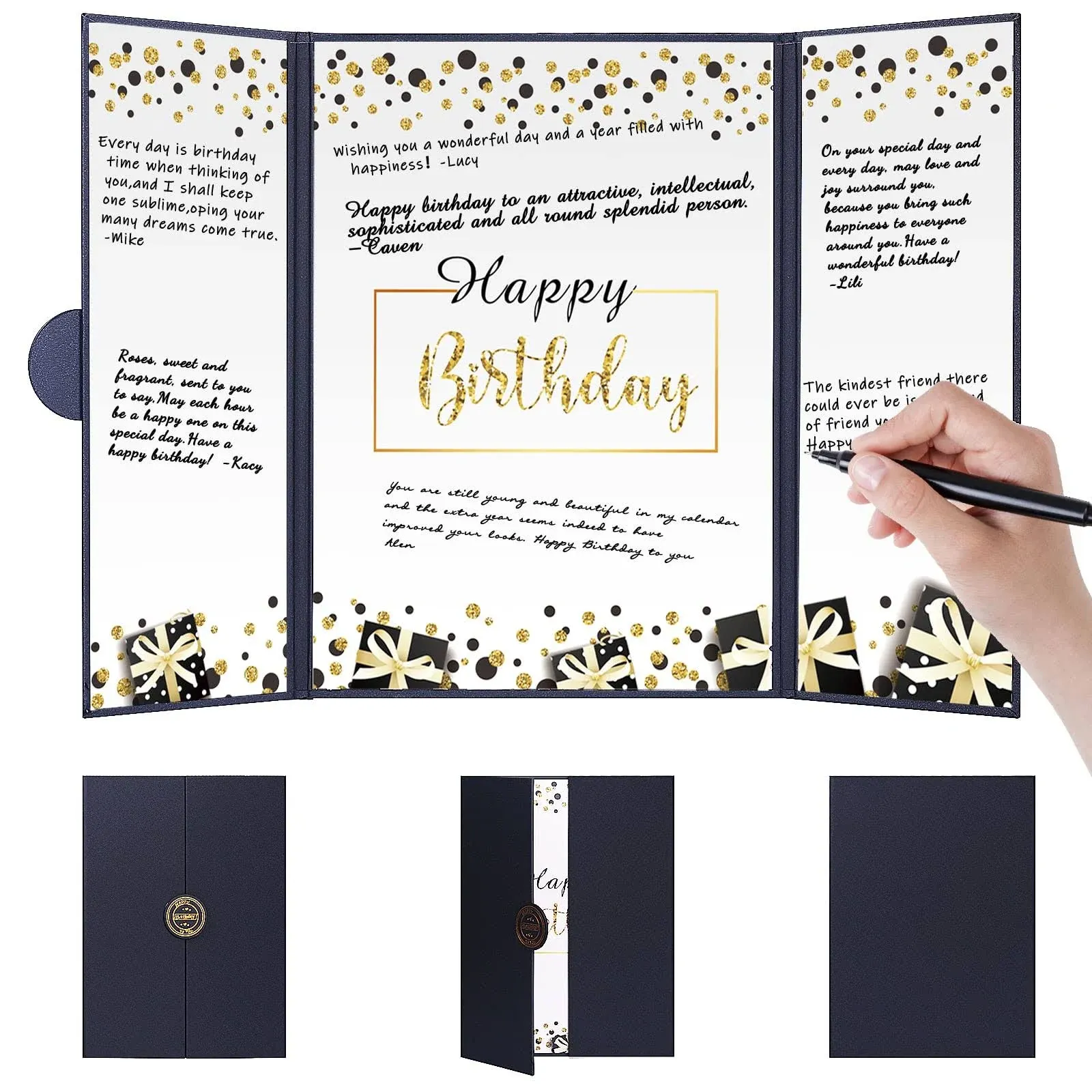 Birthday Guest Book Alternative Decorations for Men Women,Party Signature Cer...