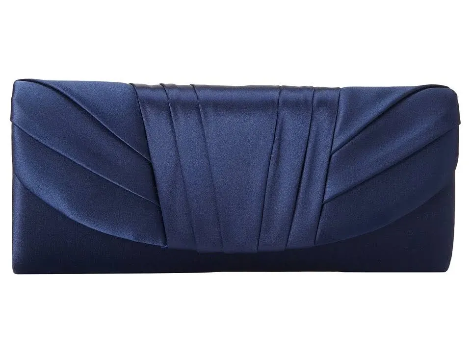 NWT-Jessica McClintock Angel Satin Tuxedo Flap Evening Clutch Shoulder Bag