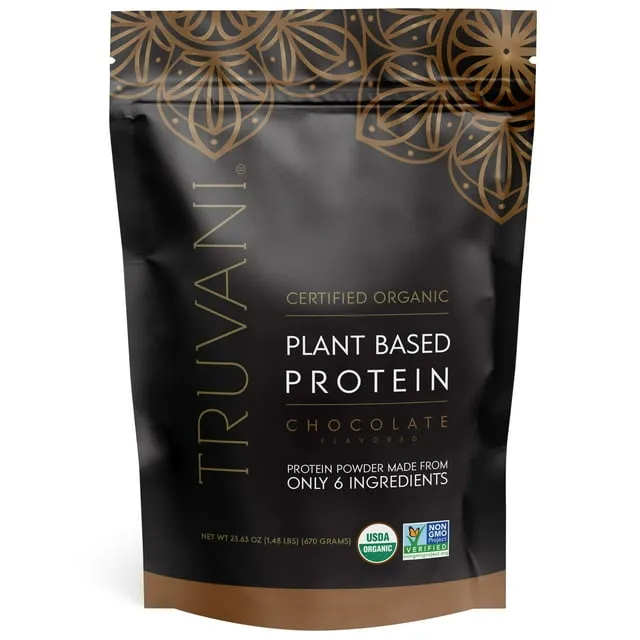 Truvani Organic Chocolate Plant Protein Powder, 23.63 OZ