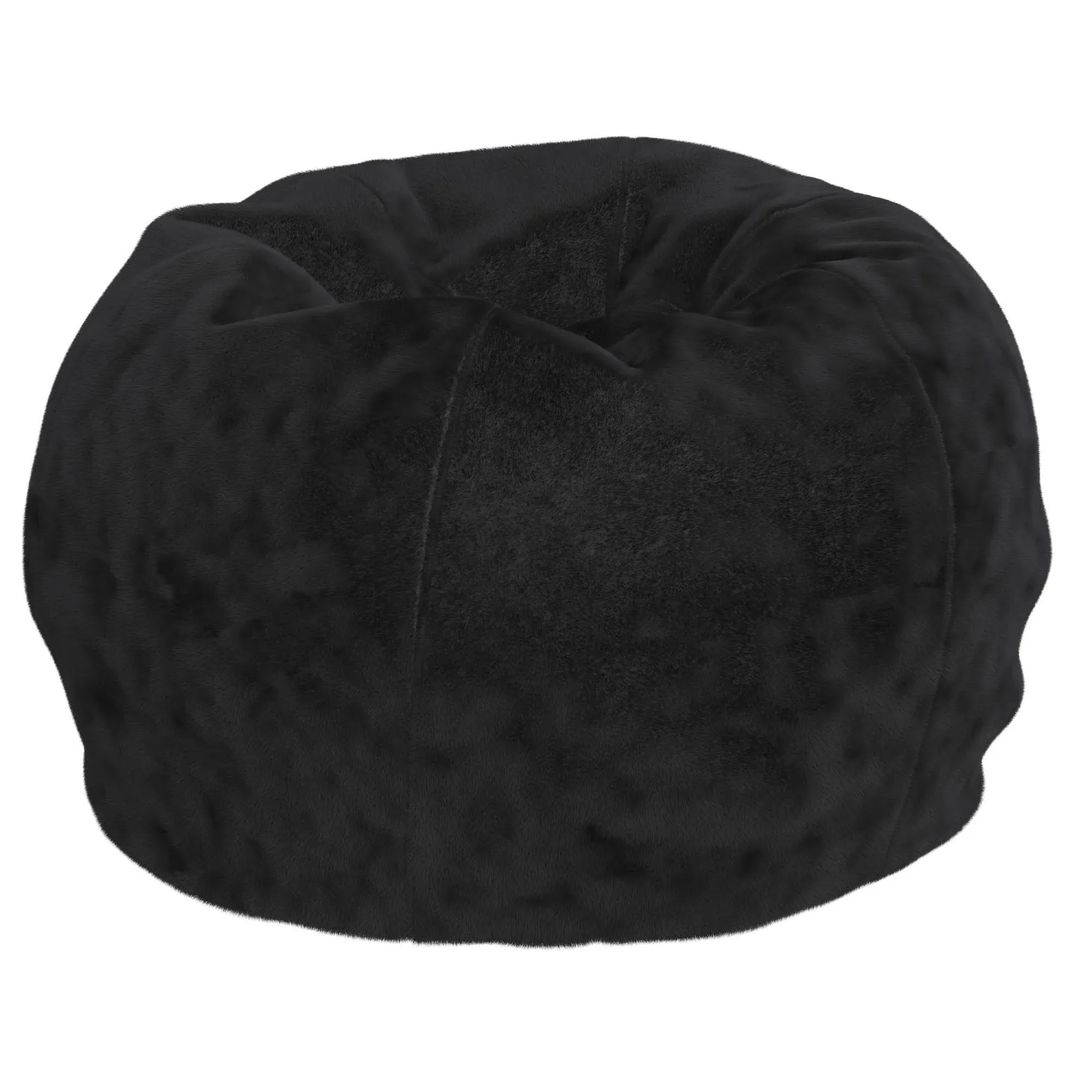 Flash Furniture Small Bean Bag Chair for Kids and Teens, Black Furry