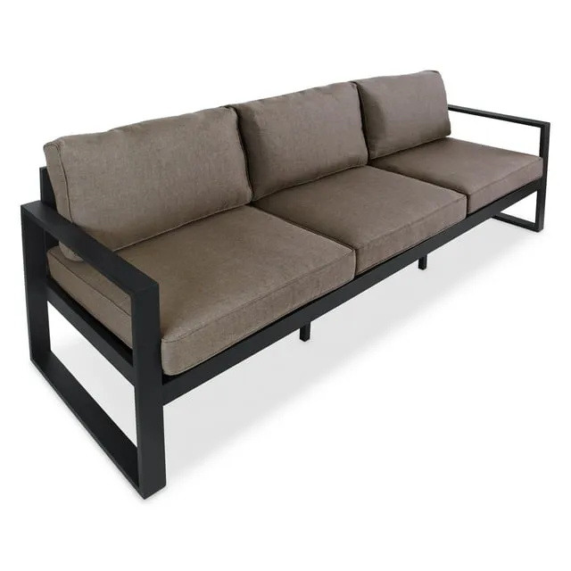 Real Flame Baltic Outdoor 3-Seat Sofa, Black