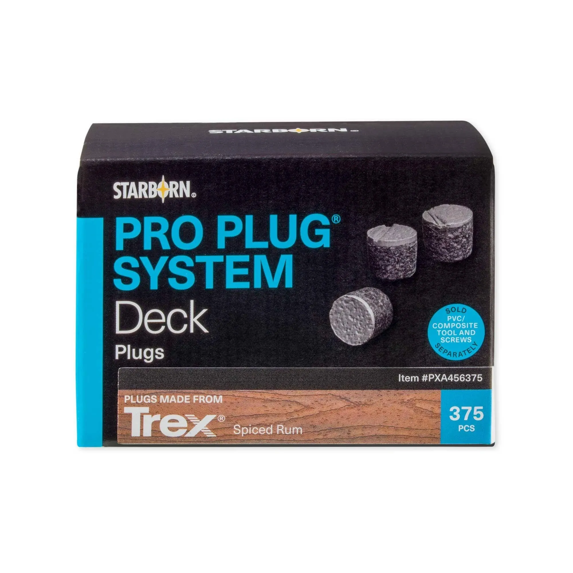 Starborn Industries Pro Plugs for Trex Decking - 375 Plugs - Trex Transcend Tiki Torch