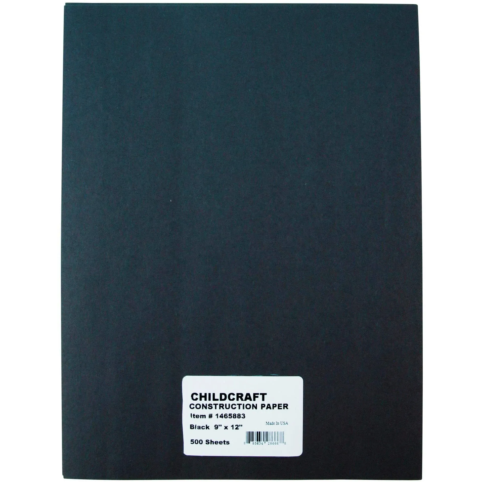 Childcraft Construction Paper 9 x 12 Inches Black 500 Sheets - 1465883