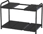 Decobros Under Sink 2 Tier Expandable Shelf Organizer, Black