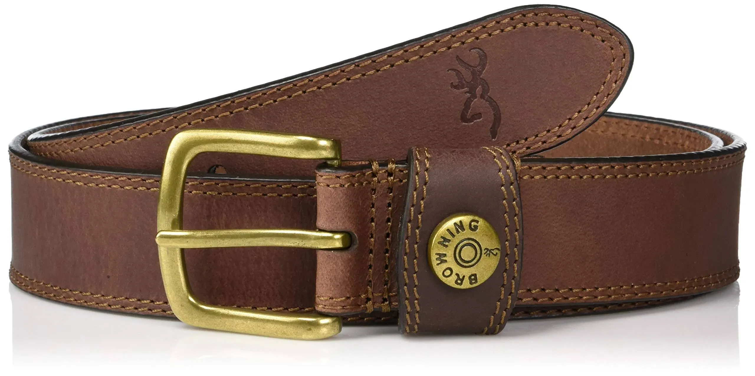 "Browning Men's Leather Slug Belt, Brown -\xa0BBE101008"