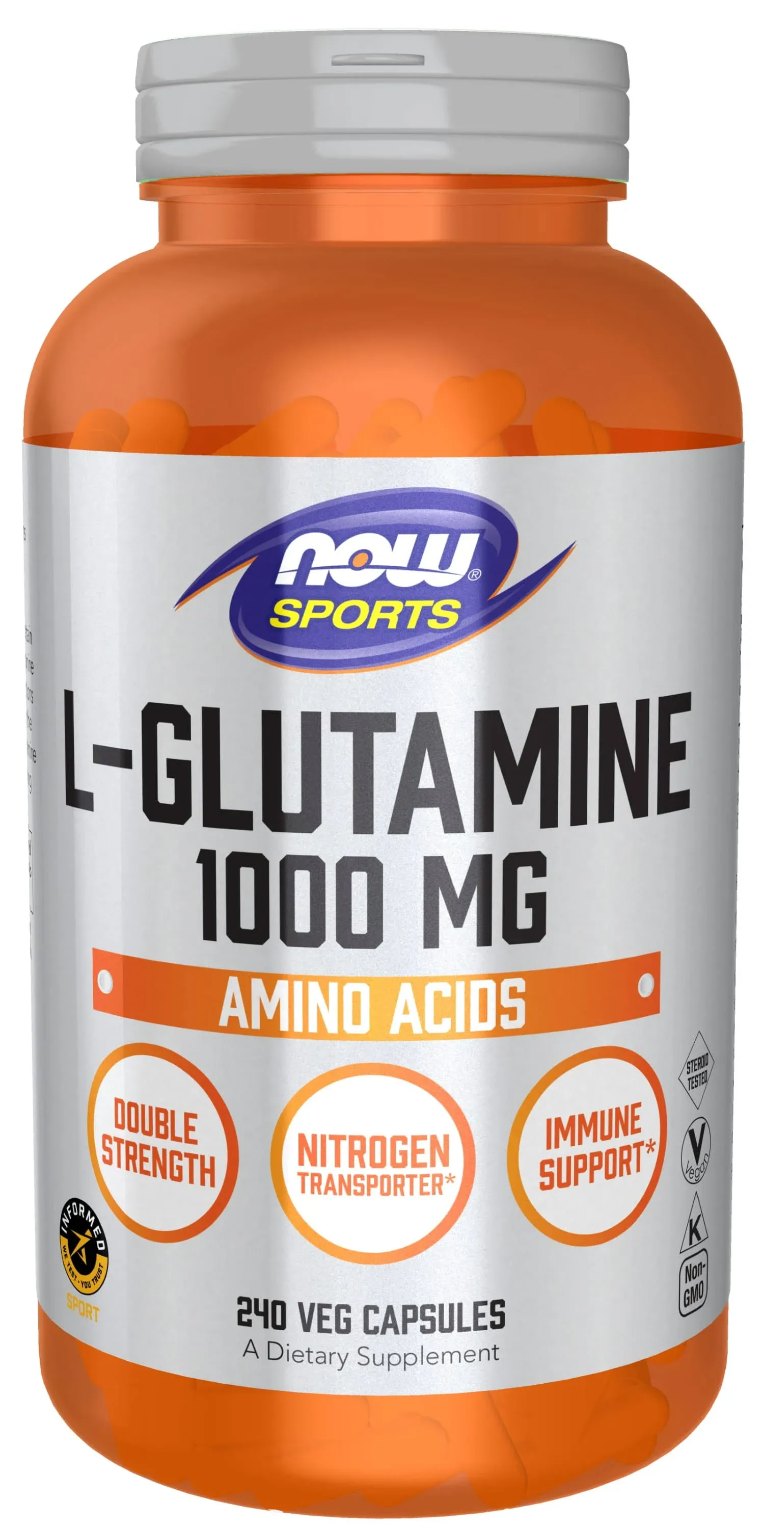 Now Foods L Glutamine 1000 mg 240 Capsules