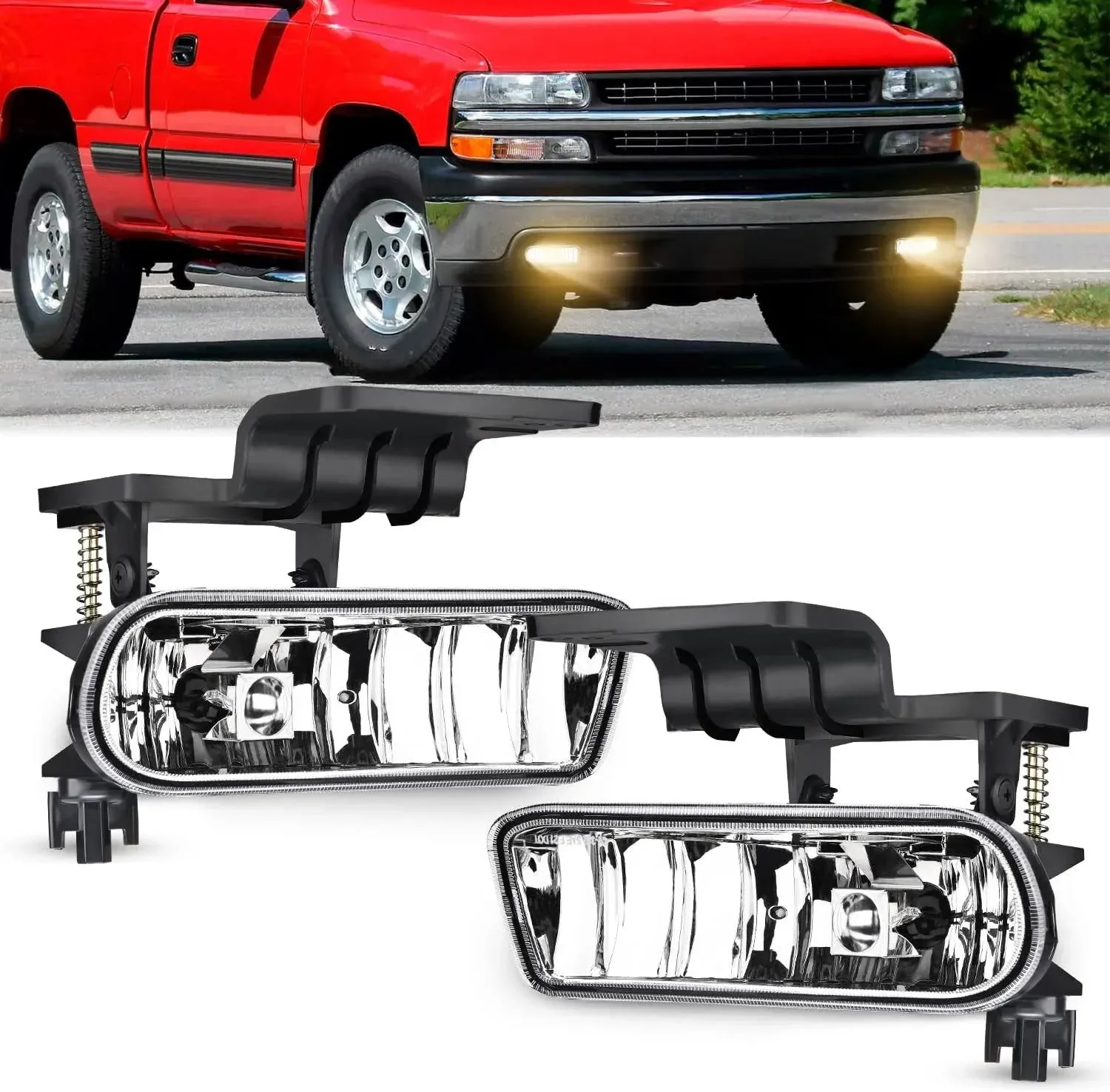 Nilight Fog Lights Assembly Compatible with 2002 2003 2004 2005 2006 2007 2008 2009 Chevrolet Trailblazer 2003-2008 Isuzu Ascender w/12V 880 27W Bulbs (Will NOT Fit 2007-2009 Trailblazer SS Models)