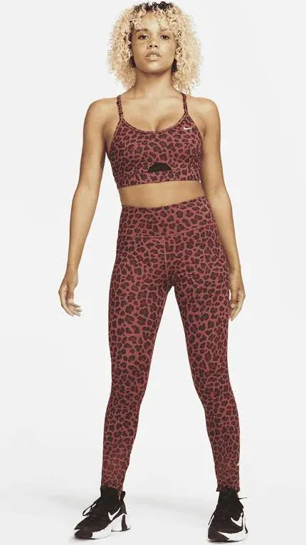 NWT Nike Dri-Fit One  Mid Rise Glitter Leggings Leopard Print Women&#039;s Medium