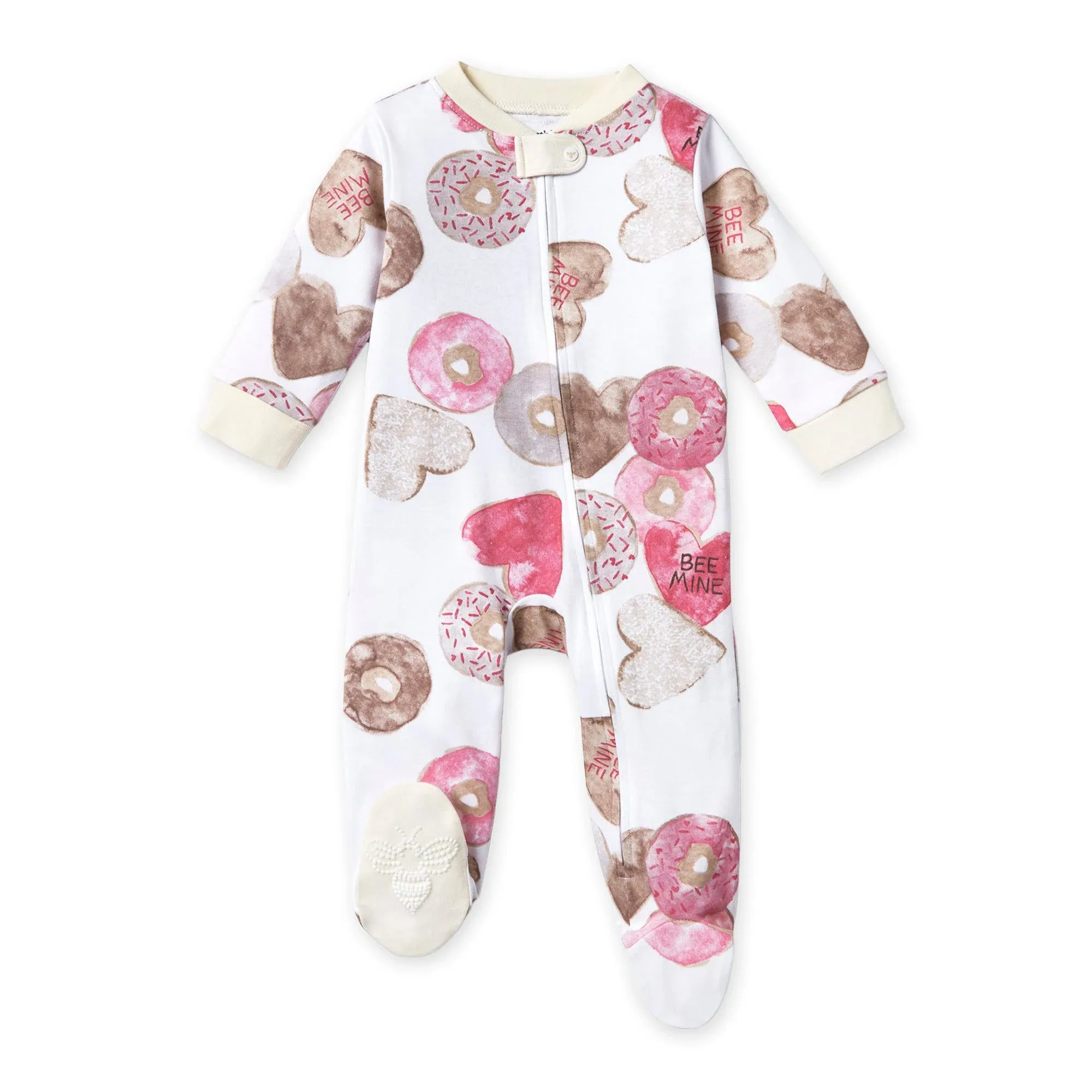 Burt's Bees Baby Girls Footed One-Piece Pajamas, Sleep and Play Loose Fit, 100% Organic Cotton, Sizes NB to 6-9 Months