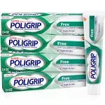 Super Poligrip Denture and Partials Adhesive Cream; 2.4 Oz,4 Pack Free Ship /*