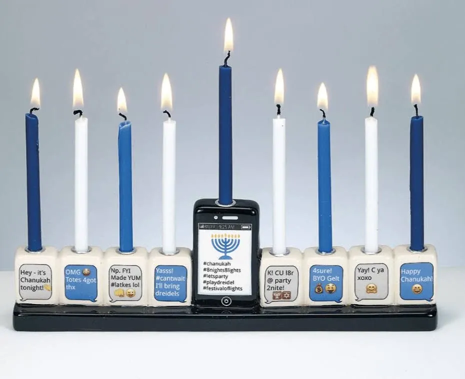 Rite Lite 10 x 5 ft. Hand-Painted Ceramic Texting Menorah