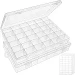 Outuxed 2pack 36 Grids Clear Plastic Organizer Box