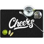 Cheers Bar Mat for Countertop Perfect Bar Decor - Ideal for Bartending & Home Bar Spill-Proof, Durable, Non-Slip Rubber Bar Mat - Large Size 18"x12" - Bar Mats for Home Bar - Thick Rubber Mat