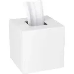 HIIMIEI Acrylic Tissue Box Cover White Tissue Holder Square Napkin Dispenser for Home Office Restaurant - White