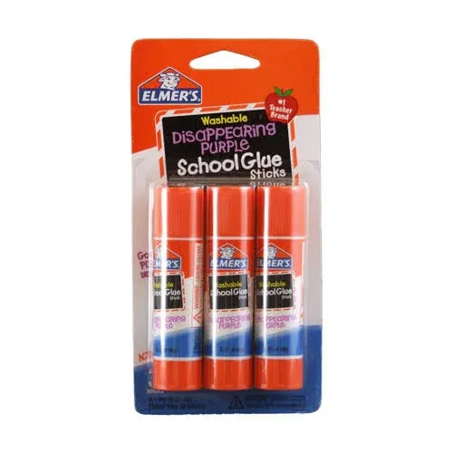 Elmer's Washable Disappearing Purple School Glue Stick 3/Pkg