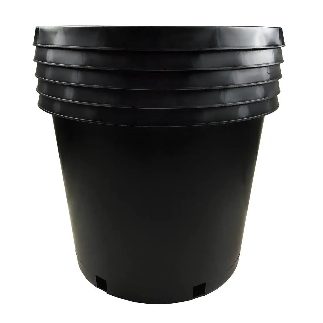 Calipots 5-Pack 15 Gallon Premium Black Plastic Nursery Plant Container Garden ...