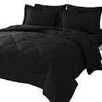 CozyLux King Comforter Set with Sheets 7 Pieces Bed in A Bag Black All Season Bedding Sets with Comforter, Pillow Shams, Flat Sheet, Fitted Sheet