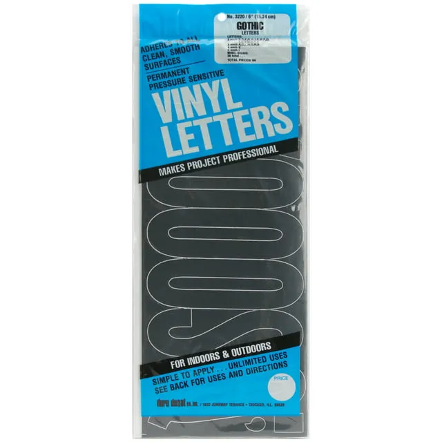 Permanent Adhesive Vinyl Letters 6" 94-pkg-black