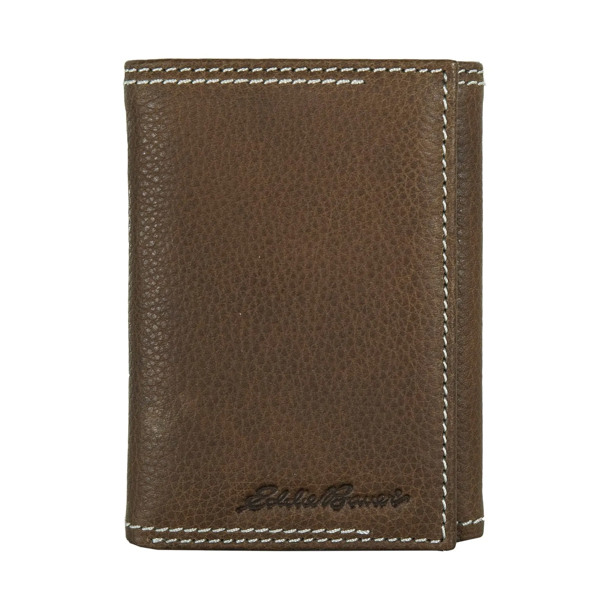 Eddie Bauer Men's Signature Leather Trifold Wallet