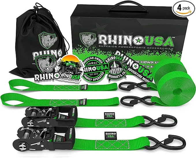 Rhino USA Ratchet Tie-Down Set 2-Pack