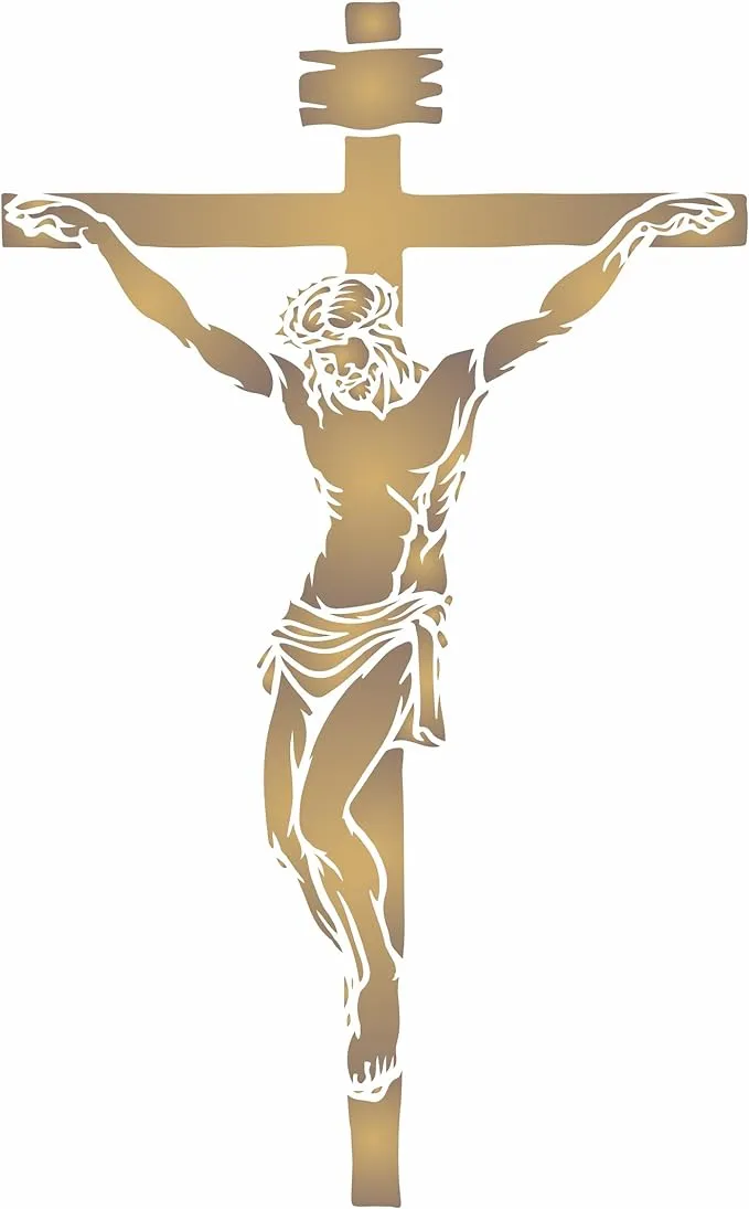 Crucifixion Stencil - Christian Catholic Religious Cross Crucifix Jesus