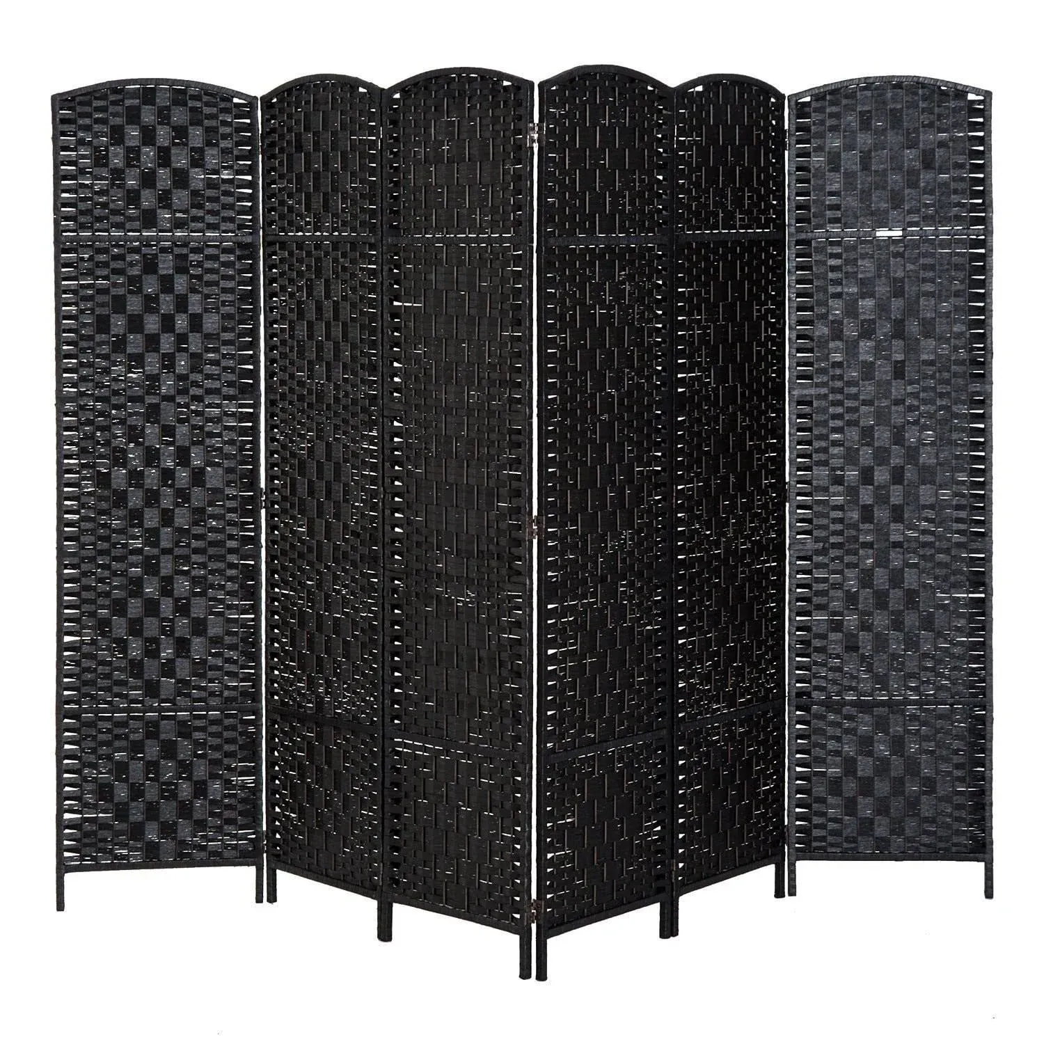 HOMCOM 6' Tall Wicker Weave Panel Room Divider Privacy Screen