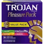 Trojan Pleasure Pack Lubricated Condoms, 36 Count