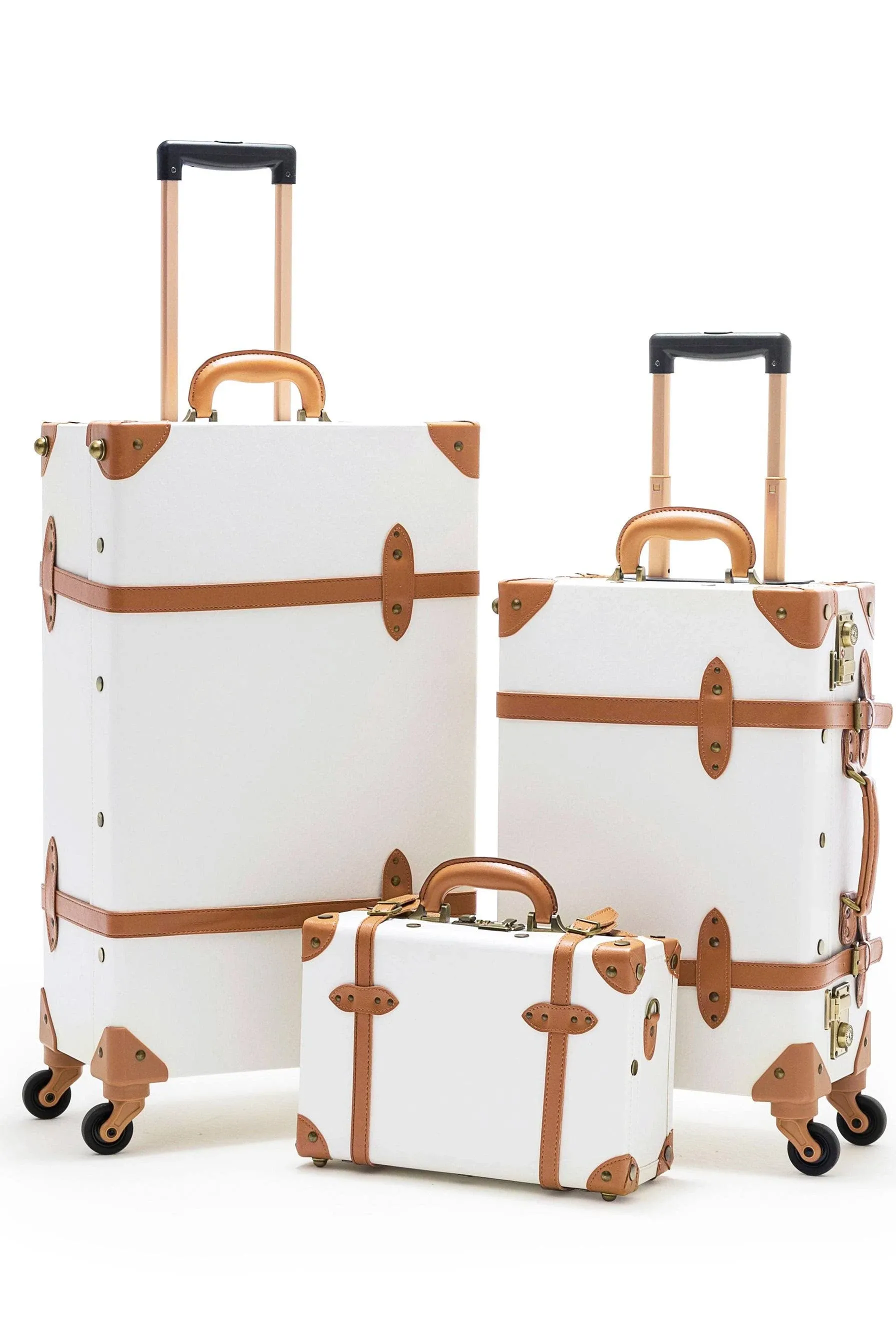 "(United States) Minimalism 3 Pieces Luggage Set - Pearl White's"