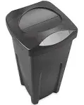 Rubbermaid Commercial Square Black Plastic Untouchable Waste Container, 23 Gal