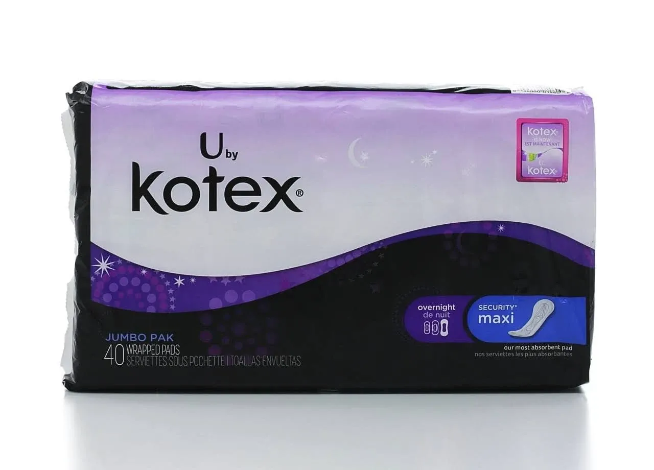 U by Kotex Clean & Secure Overnight Maxi Pads