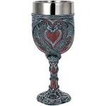 alikiki Medieval Double Dragon Wine Goblet - Valentines Dungeons and Dragons Wine Chalice -7oz Stainless Steel Drinking Cup - Romantic Novelty Gothic