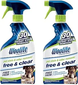 Woolite Free & Clear, Pet Stain & Odor Remover, 22oz Pack of 2, 2719